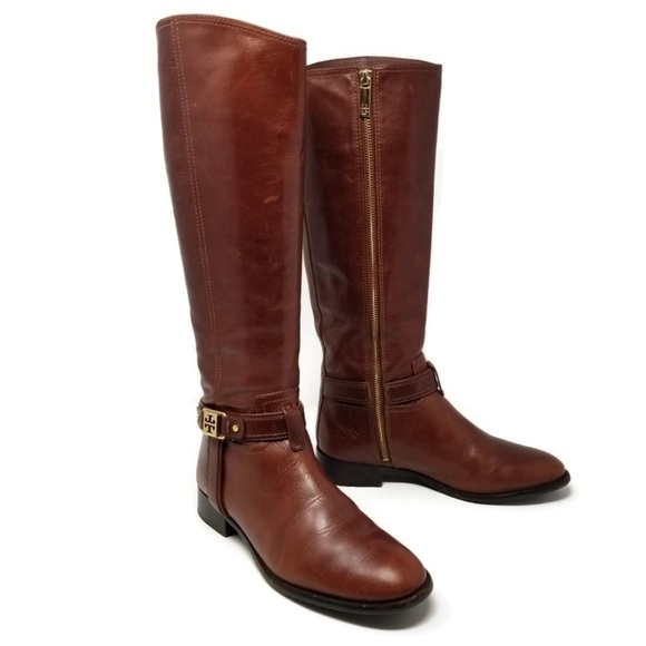 Tory Burch Alessandra Tall Leather Riding Boots size 5M - Picture 1 of 16